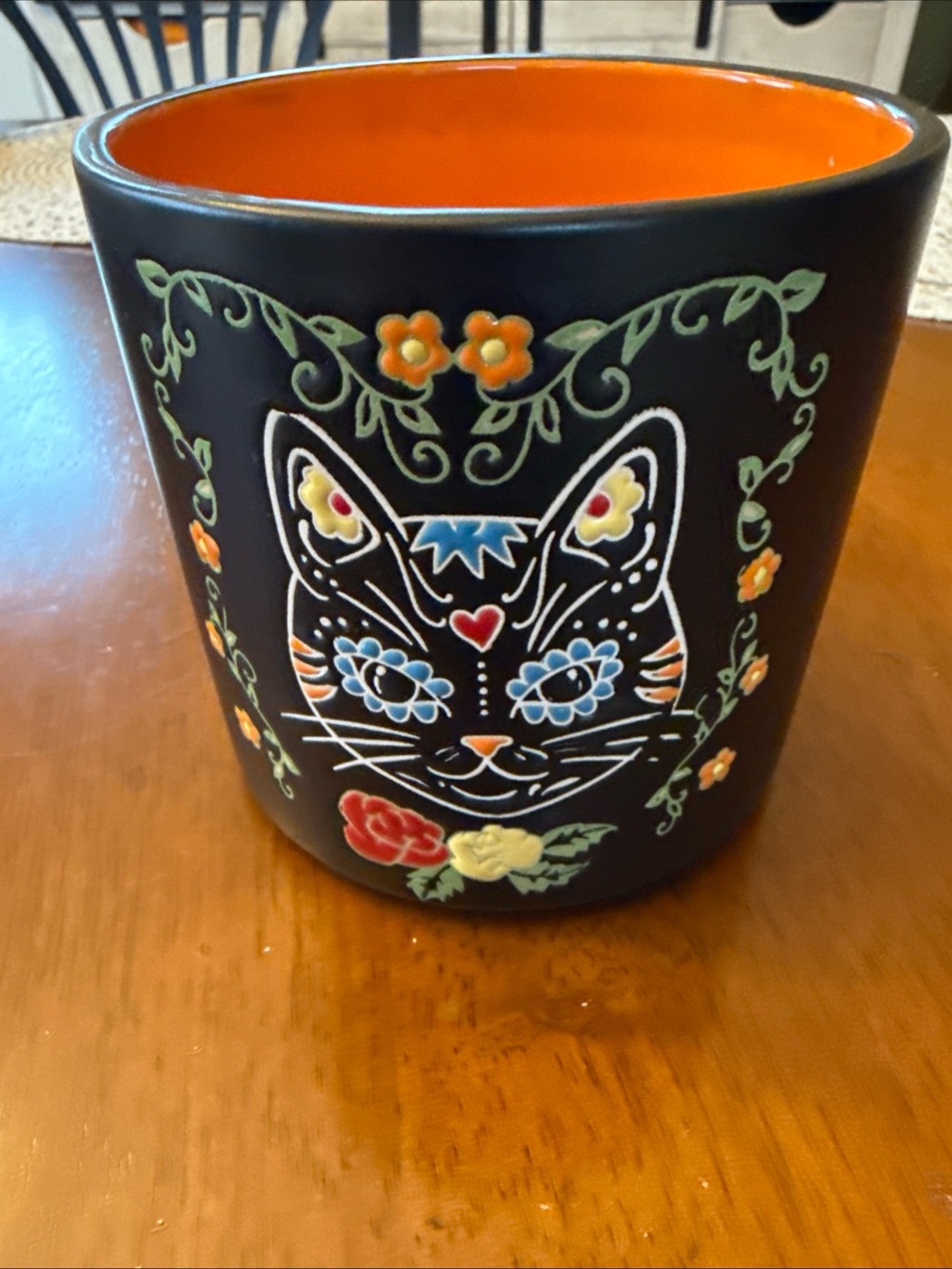 Decorative Ceramic Day Of The Dead Canisters Halloween Cat